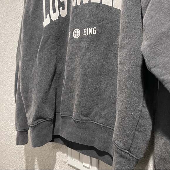 Anine Bing Los Angeles washed black Ramona sweatshirt  Crewneck Sweater S - Picture 8 of 16